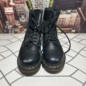 Dr. Martens Black Leather Combat Boots
